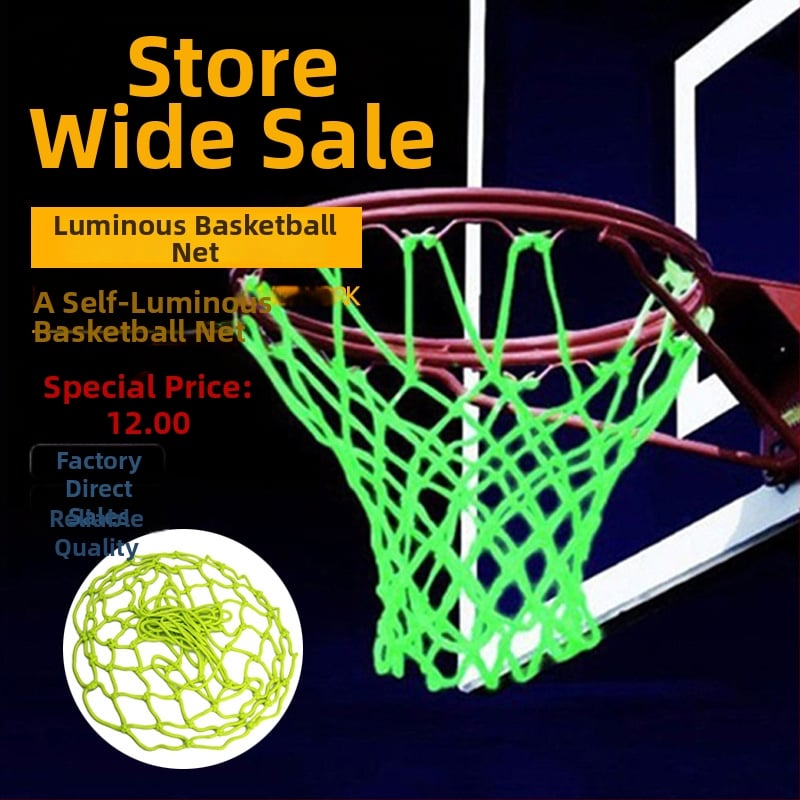 Plasă de baschet fluorescente - Nylon, 65 g, Personalizare disponibilă, Potrivită pentru terenuri și alte jocuri cu mingi