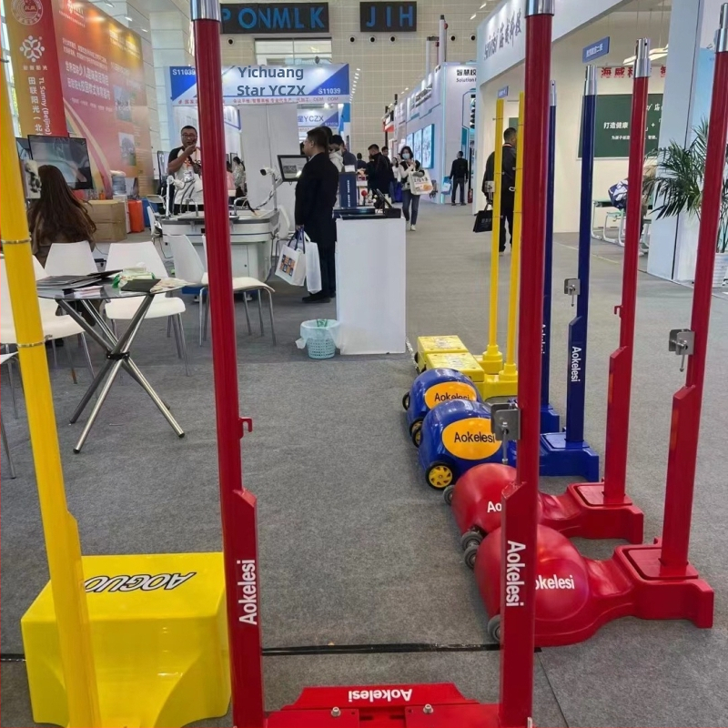 Bedmintonová sieťová konštrukcia s stĺpmi, prenosná, Maokang, stĺpy a sieť na bedminton, vhodné pre fitness vybavenie a stolný tenis