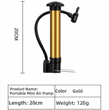 Hordozható kézi pumpa sportlabdákhoz (súly 90 g, légnyomás 90)