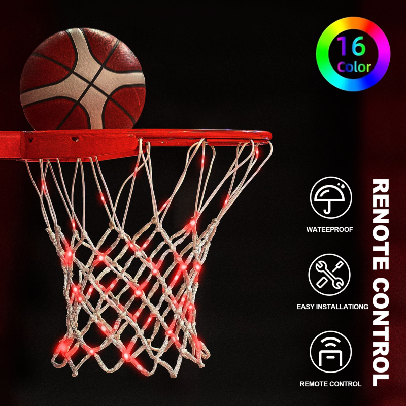 Kosárlabda háló formájú LED világítás – testreszabható dekoratív világítás, 3 LED, 36V, gombos vezérlés