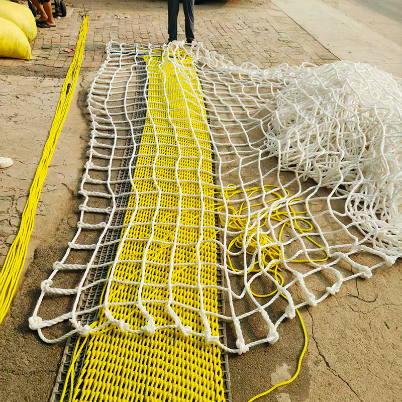 Käsitsi õmmeldud tõstmis- ja ronimistõke võrk — lina köiest võrk, kulumise vastupidav turvavõrk tõstmiseks, ronimiseks ja rekultiveerimiseks