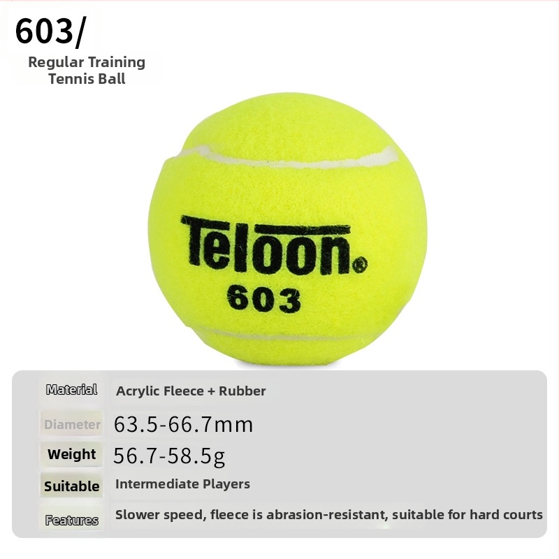 Tianlong 603 augstas kvalitātes treniņa tenisa bumbiņas, gumijas, izcelsme Zhejiang, 60 bumbiņas iepakojumā