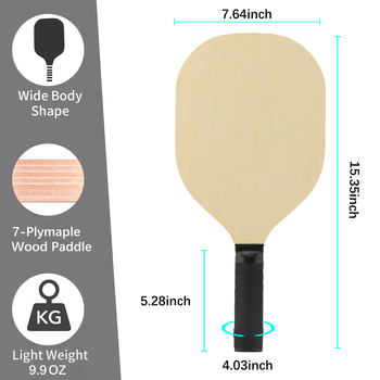 FYFUL set paddlea za pickleball s drvenim okvirom od topole i vlaknastim vlaknima fiber silk žicama za pickleball i beach tennis