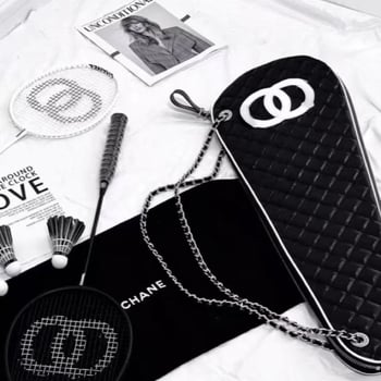 Комплект за бадминтон с чанта за ракети и перце за бадминтон – 3 ракети, карбонова рамка, нейлонови струни