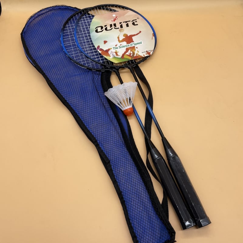 OULITE ракета за бадминтон, 2 броя с топки, нейлонови струни, тегло 95–100 г
