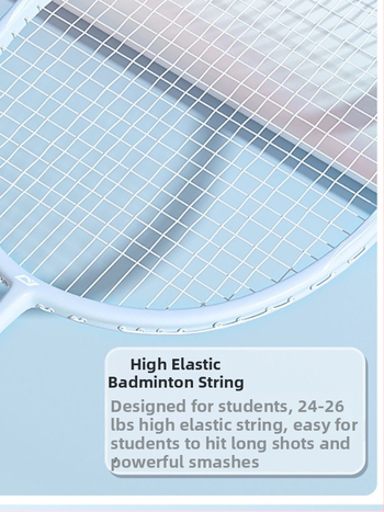 Badmintono raketė – anglies pluošto korpusas, svoris 75–79 g, tiesus kotas, rankenos storis G-4, vidutinė kietumas, logotipo spauda įmanoma