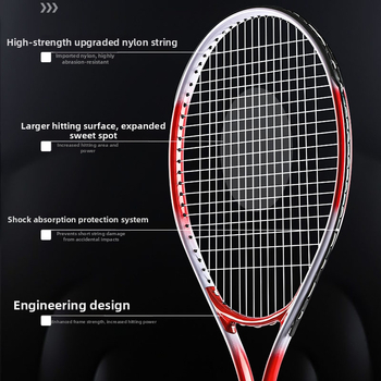 Teniso raketė su aliuminio lydinio rėmu, svoris 95–100 g, rankenos storis G1, tiesioginio smūgio tipas, skirta pradedantiesiems ir vidurinių mokyklų mokiniams