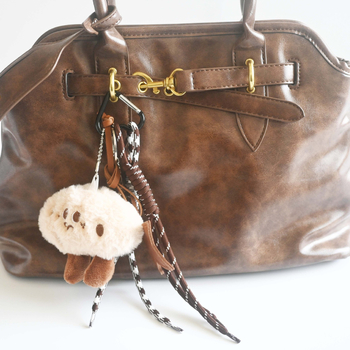 BRELOC Yuyu — formă de bob de cafea din pluș, stea din piele cu cinci colțuri, rachetă de tenis, șnur împletit pentru geantă, pandantiv decorativ