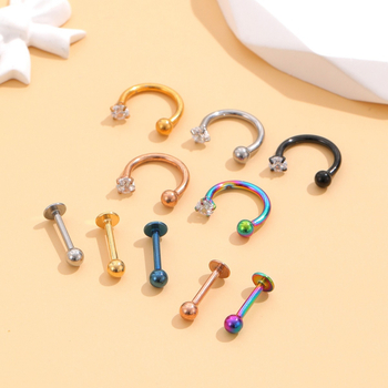 Inel nazal, formă U, placare electroplată, cod J053, Vara 2025