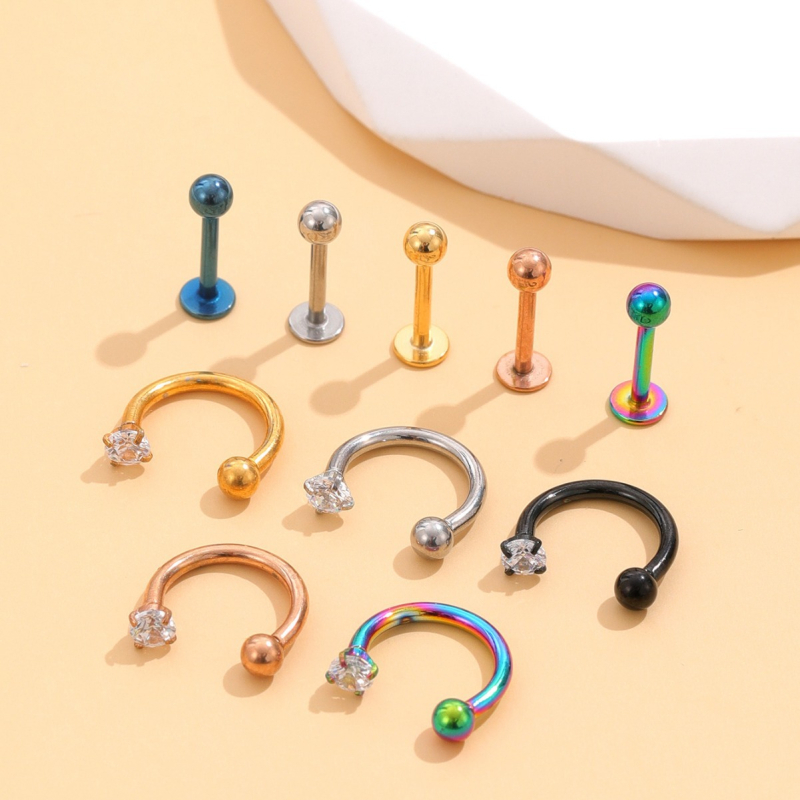 Inel nazal, formă U, placare electroplată, cod J053, Vara 2025