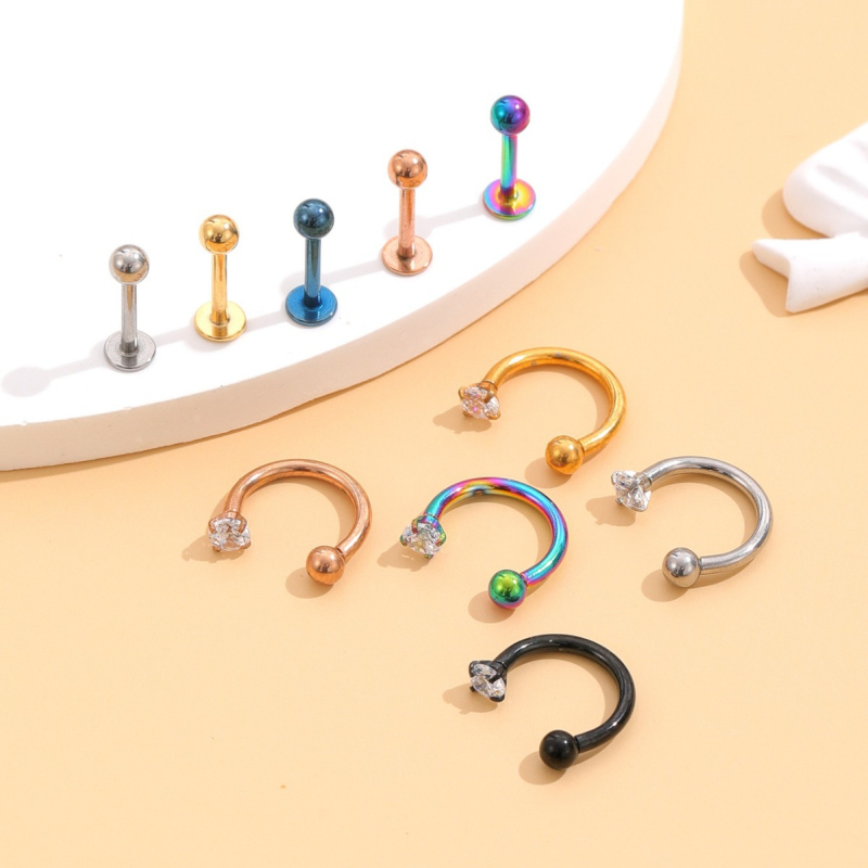 Inel nazal, formă U, placare electroplată, cod J053, Vara 2025