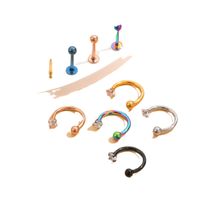 Inel nazal, formă U, placare electroplată, cod J053, Vara 2025