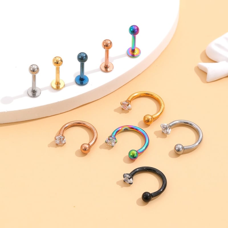 Inel nazal, formă U, placare electroplată, cod J053, Vara 2025