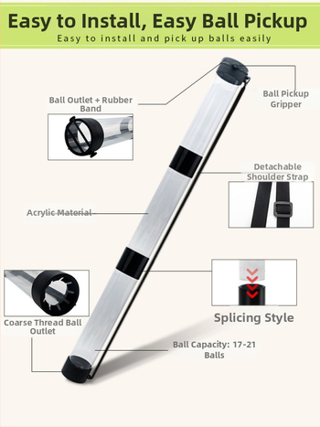 Teleskopinis teniso kamuolių rinktuvas su krepšiu