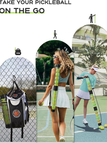 Teleskopinis teniso kamuolių rinktuvas su krepšiu