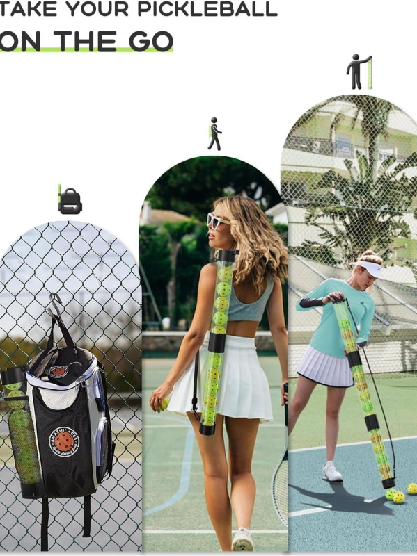 Teleskopinis teniso kamuolių rinktuvas su krepšiu