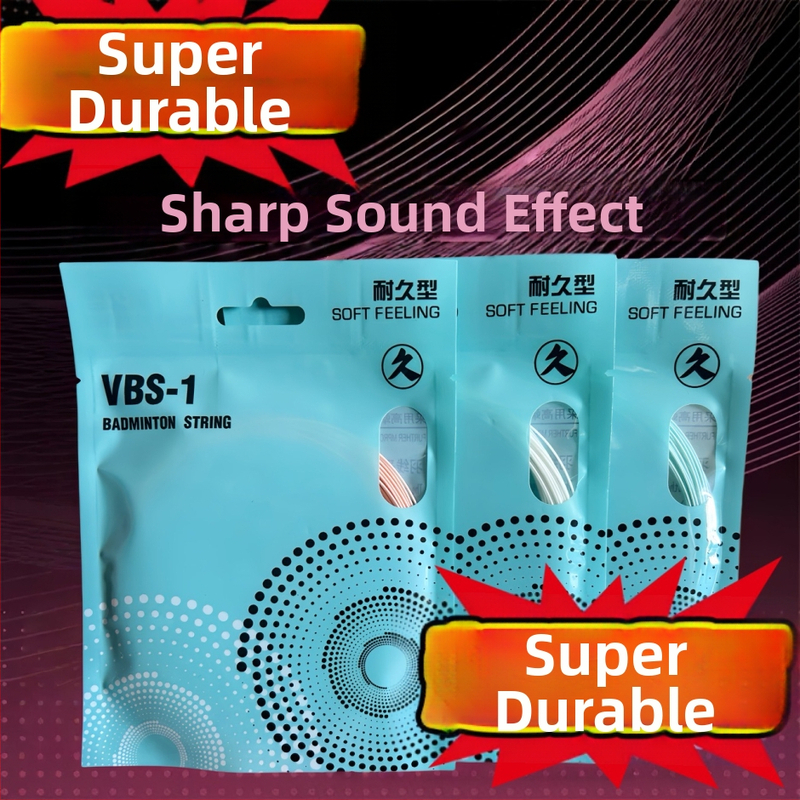 Raketes šņore badmintonam – sveķu un neilona kompozīts, izturīgs materiāls badmintonam un galda tenisam