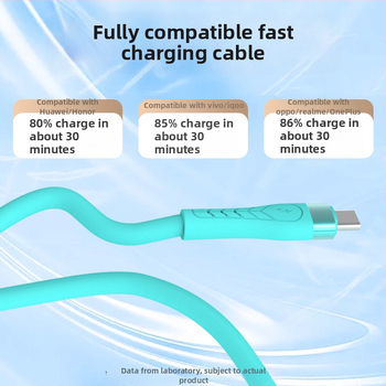 Xiangyu USB-C ātrās uzlādes kabelis, silikons, 120W, ar vienu konektoru, 3C sertifikāts 2025230907005346