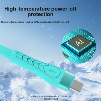 Xiangyu USB-C ātrās uzlādes kabelis, silikons, 120W, ar vienu konektoru, 3C sertifikāts 2025230907005346