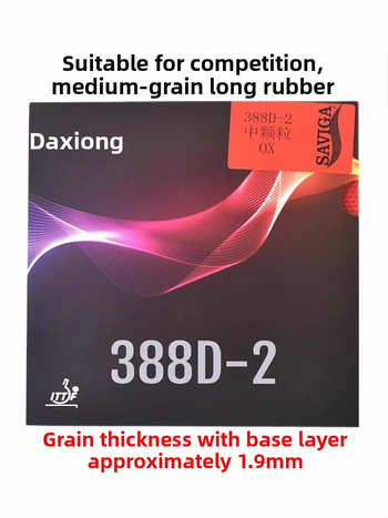 Dawei 388D-2 stalo teniso guma, ilgai klijai, vienosluoksnė guma su vidutinio dydžio iškilimais ir putplasčio sluoksniu