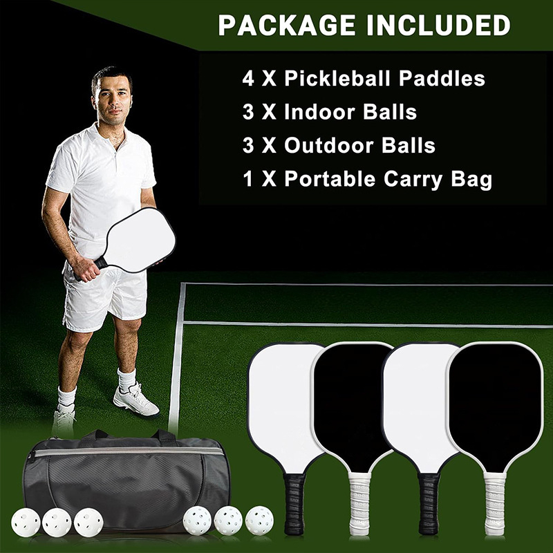 Karbonskā šķiedras pickleball nūja - matēta virsma, integrēts dizains - āra sporta komplekts