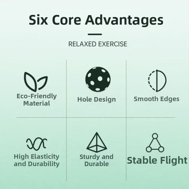 Double Happiness DHS 4 vnt pickleball kamuoliai, 40 skylučių, PE medžiaga