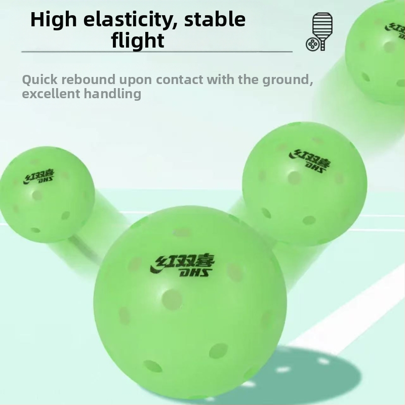 Double Happiness DHS 4 vnt pickleball kamuoliai, 40 skylučių, PE medžiaga