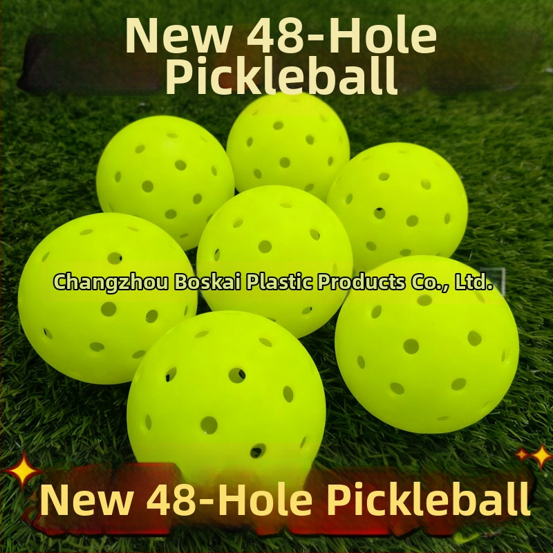 Pickleballová lopta s 48 dierami, priemer 74 mm, PE, matný povrch — vysoká elasticita a odolnosť