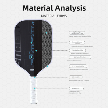 Падъл за pickleball от T700 карбонови влакна, с ядро от пчелна пита, 230 g, Constant Cabin