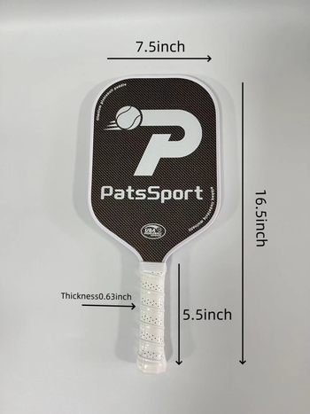 Пикълбол падъл от карбонови влакна с повърхност от златна тел, горещо пресована конструкция, PP куха сърцевина, тегло 230 g