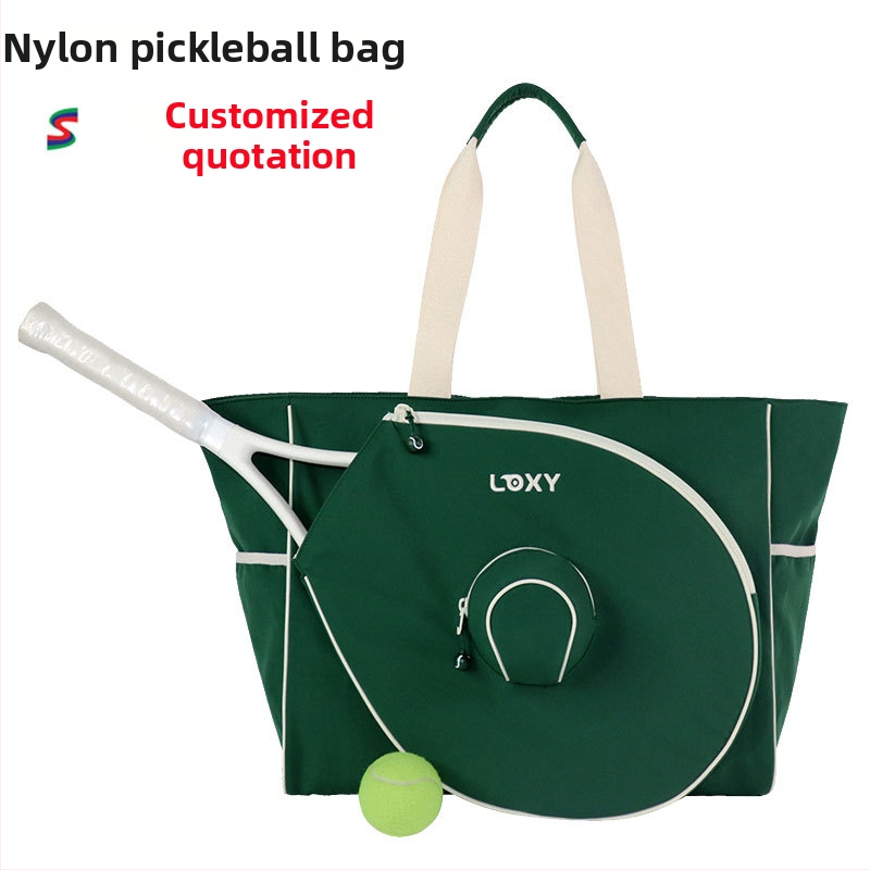 Ūdensnecaurlaidīga neilona soma pickleball ar pielāgotu logotipu, piemērota badmintonam un tenisam — daudzfunkcionāla sporta soma