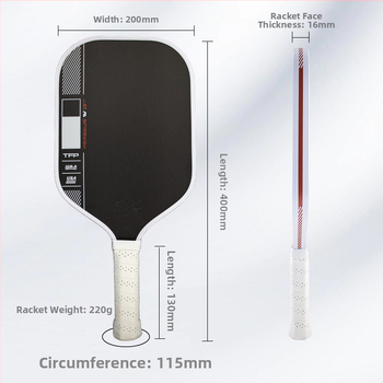 пикълбол ракета – въглеродни влакна, Gen4T700 вътрешно ядро, пресована при висока температура, тегло 230 g, издръжлива