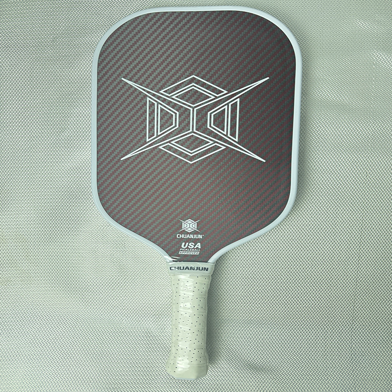 Pickleball ракета от Кевлар и карбонови влакна, горещо пресована с матова повърхност, тегло 235 g, дължина на дръжката 125 mm, Sichuan Jun
