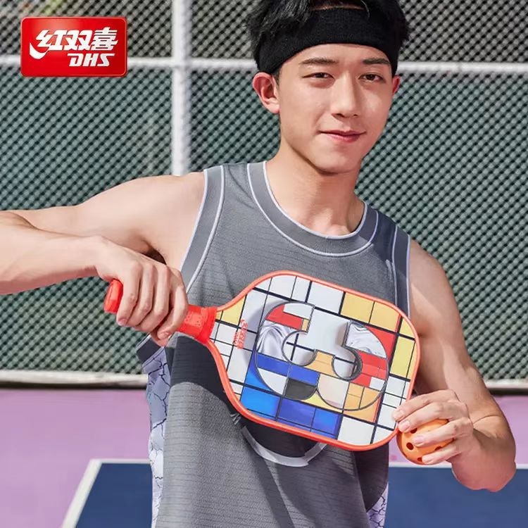 Raketa za pickleball – Double Happiness, konstrukcija od staklenih vlakana, težina 230 g