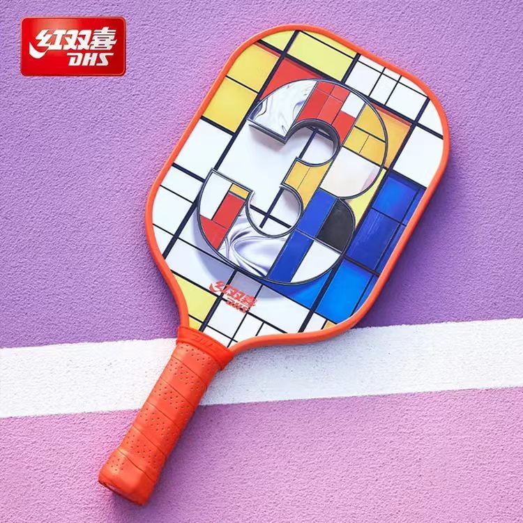 Raketa za pickleball – Double Happiness, konstrukcija od staklenih vlakana, težina 230 g