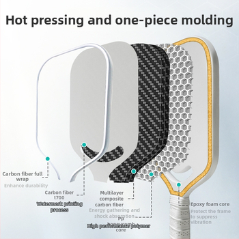 Pranastar Pickleball raketė – anglies pluoštas, vienos dalies be rėmo konstrukcija, matmenys 420×185×14 mm, svoris 95–100 g, rankenos storis G1, logotipo spausdinimas įmanomas