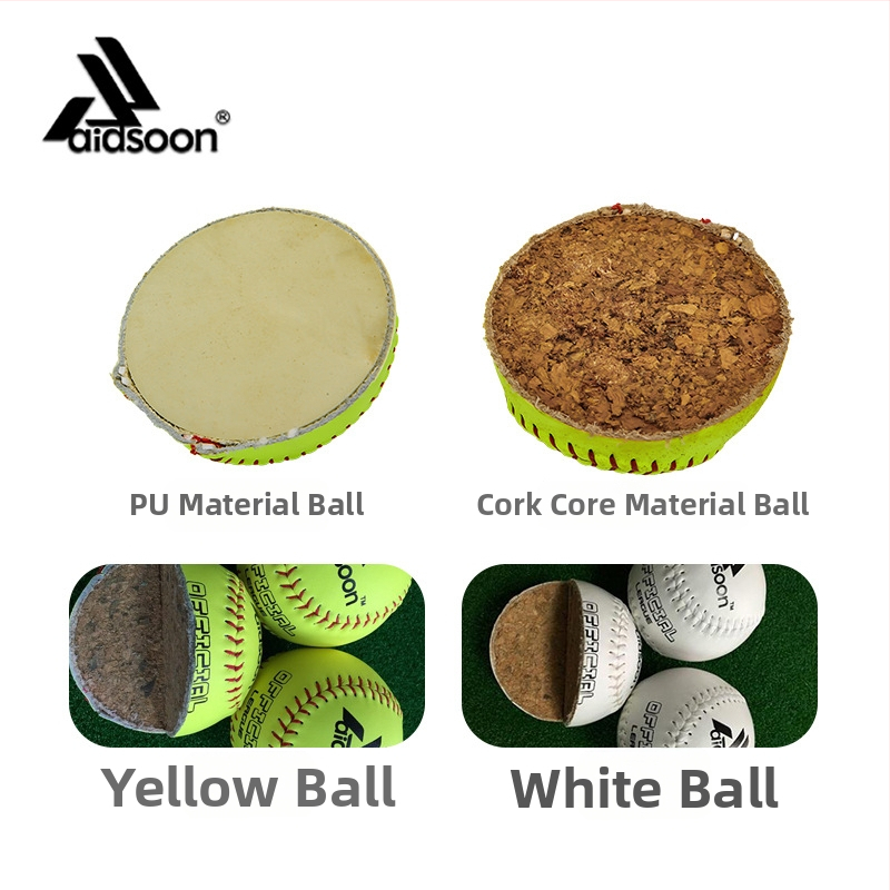 Treniņam un sacensībām paredzēts softballs — PU materiāls, logotipa druka pieejama, zīmols ADS, piemērots citiem bumbas sporta veidiem