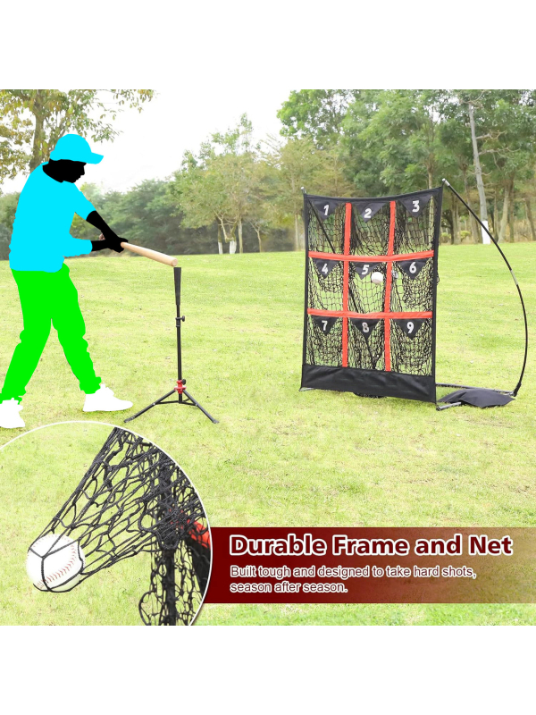 Baseball un softball prakses tīkls mērķa zonai, metieniem, sitieniem un ķeršanai — Zīmols Baths; Materiāls: poliesters; Logo drukāšana: Iespējama; Piemērojamie scenāriji: Fitnesa aprīkojums, Citi bumbu spēles; Kategorija: Beisbols