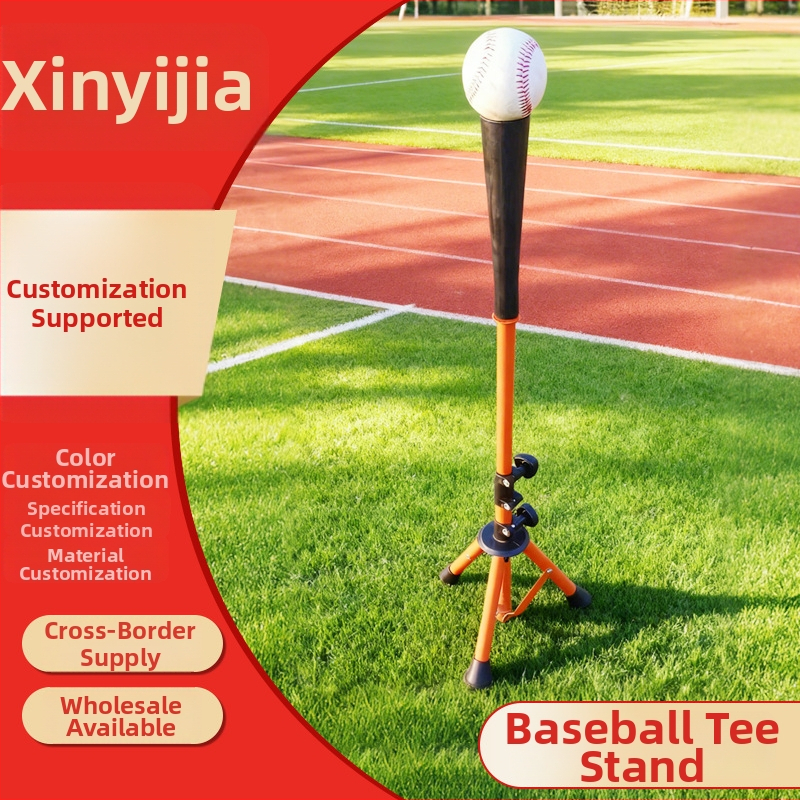 Ārējais beisbola sitiena treniņš ar regulējamu augstumu un T-rāmja statīvu, piemērots beisbolam un softbolam