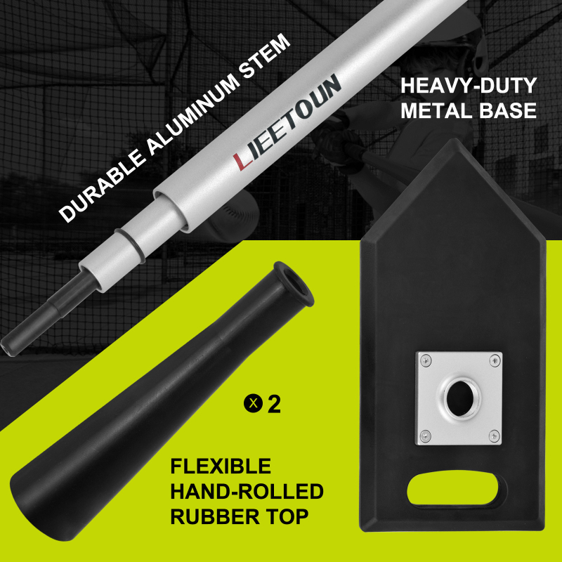 Podešavajuća teška pneumatska baza za baseball Tee — aluminijska legura, Expand marka, prilagodljivo, ispis logotipa