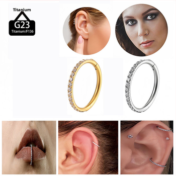 Nina- ja huuliring, G23 titaani sulam, tsirkoon kristall, käsitöö, ümmargune kuju
