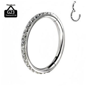 Nina- ja huuliring, G23 titaani sulam, tsirkoon kristall, käsitöö, ümmargune kuju