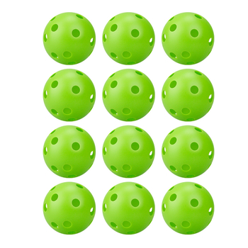 72 mm trening baseball s 26 rupa, 17 g, zelena tvrda PE plastika, izrađena Blow Mold tehnologijom, lopta s otvorima za podnu igru
