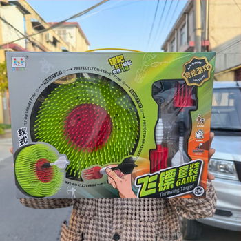 Mīkstā darts mērķu spēle – 2 vienā, iekšējai un ārējai spēlei, plastmasas konstrukcija, attīsta emocionālās un kognitīvās prasmes, bērniem 4–6 gadi