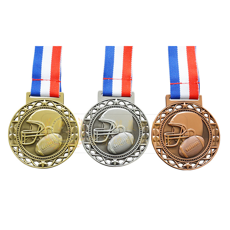 Регби медал от цинкова сплав с персонализируемо лого за училища и корпоративни тим билдинг събития