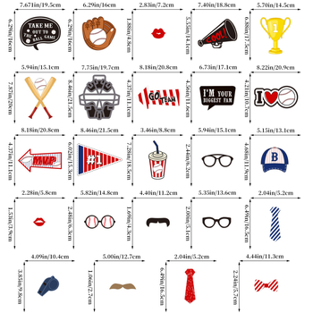 Αξεσουάρ φωτογραφιών για πάρτι μπεϊζμπολ - χάρτινα, εκτυπωμένα, προσαρμόσιμα