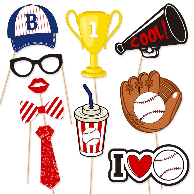 Αξεσουάρ φωτογραφιών για πάρτι μπεϊζμπολ - χάρτινα, εκτυπωμένα, προσαρμόσιμα
