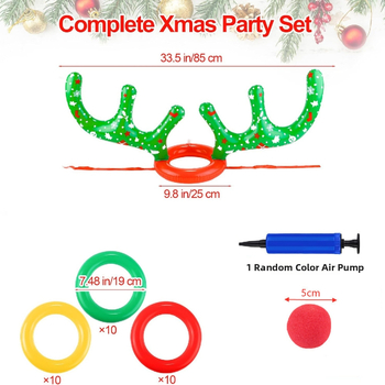 Išpūsti žiedai metimui su stora PVC ragais – šeimos vakarėlių žaidimas, medžiaga PVC, amžius 7–14 metų
