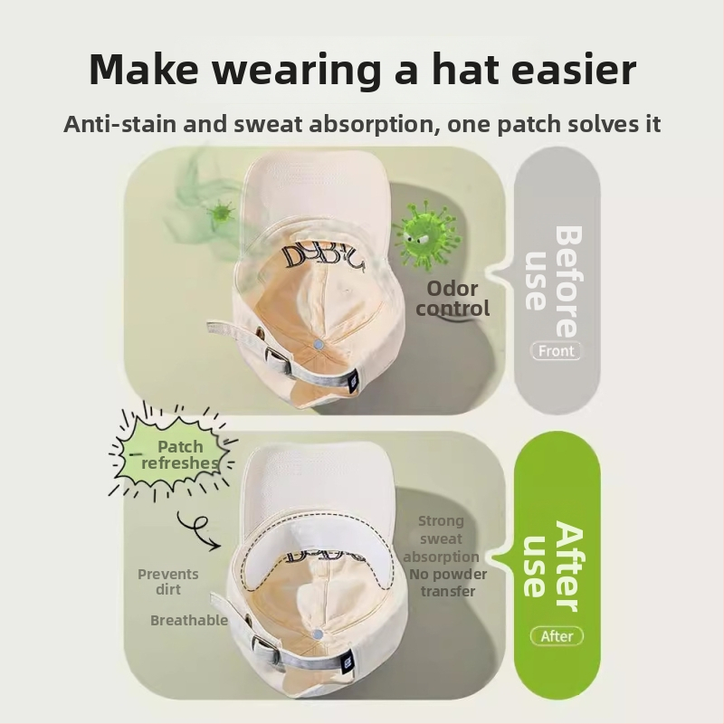 Kepurės vidinis antišvarus pleistras, prakaito sugėrimas, vienkartinis, be logotipo