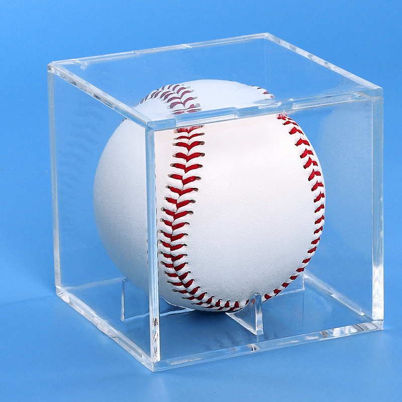 Prozirna akrilna kutija za prikaz baseballa s osnovom otpornom na prašinu i vlagu